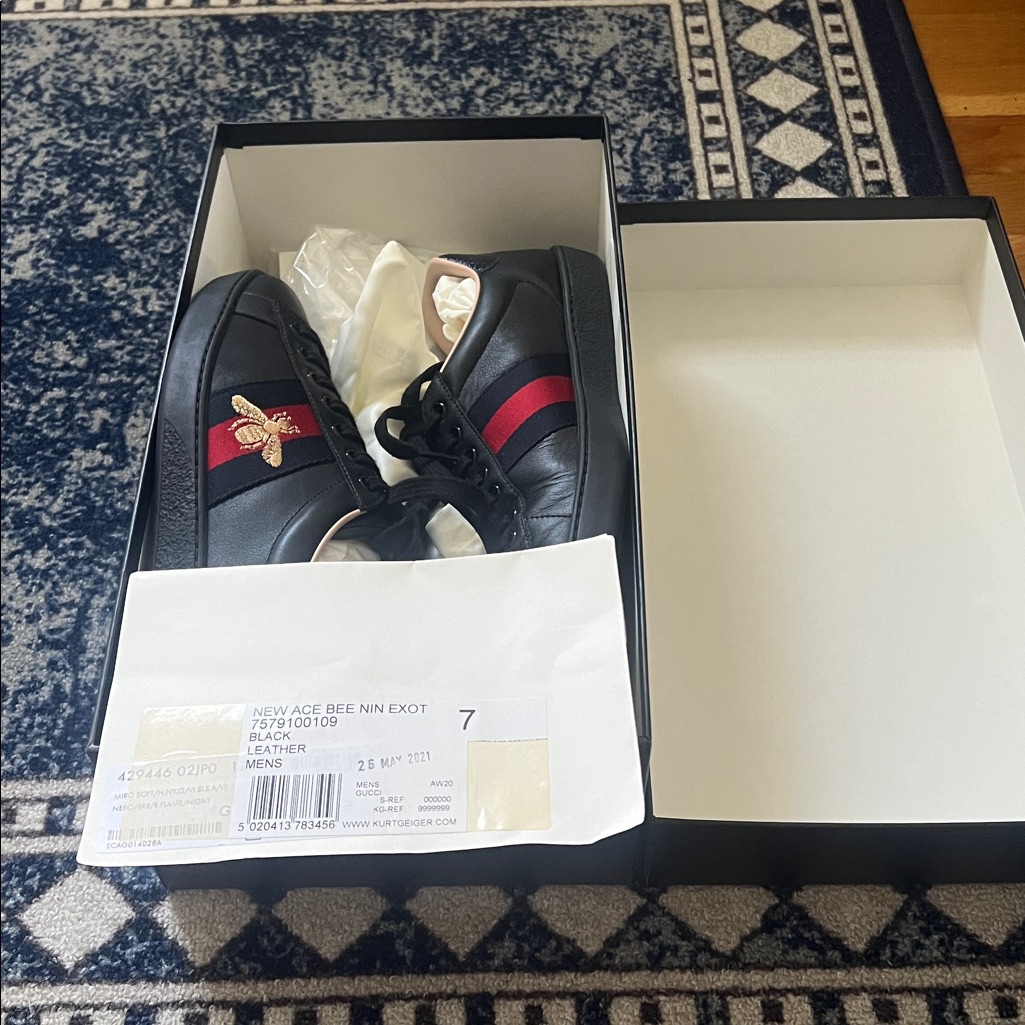 Gucci Black Leather Men's Sneakers